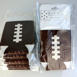 NWT 8 Koozies Slant Collections Football Can Cover Brown White Laces Tailgate